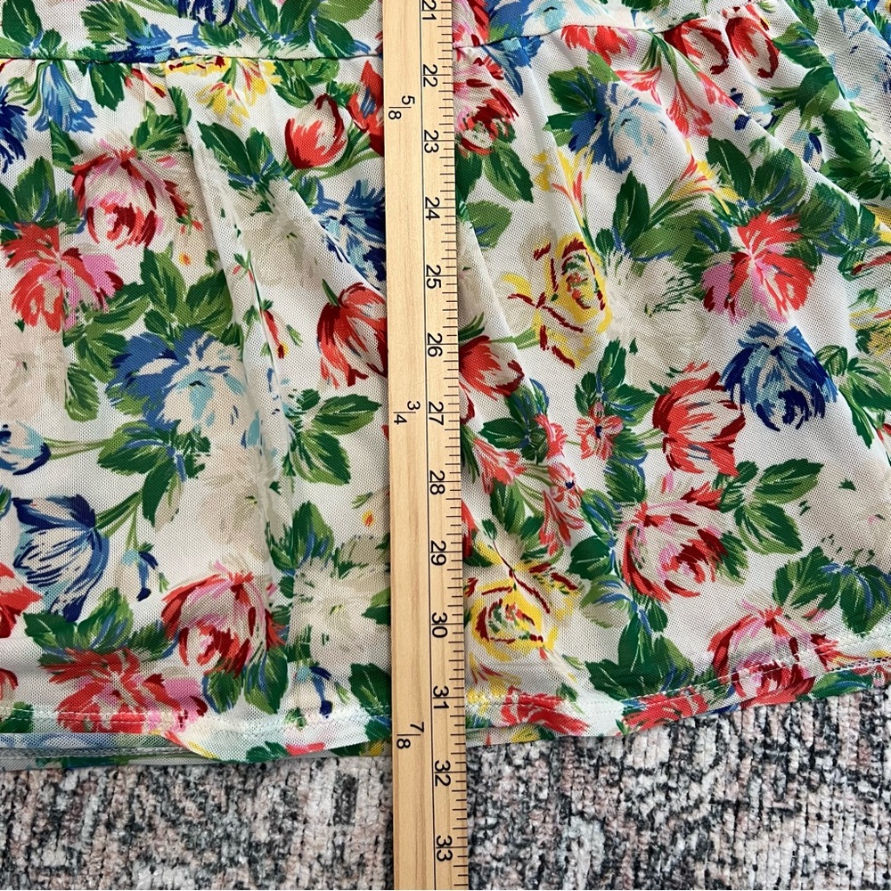 AFRM Floral Mesh Babydoll Mini Dress Cottagecore Tiered Long Sleeve Medium - Picture 12 of 16